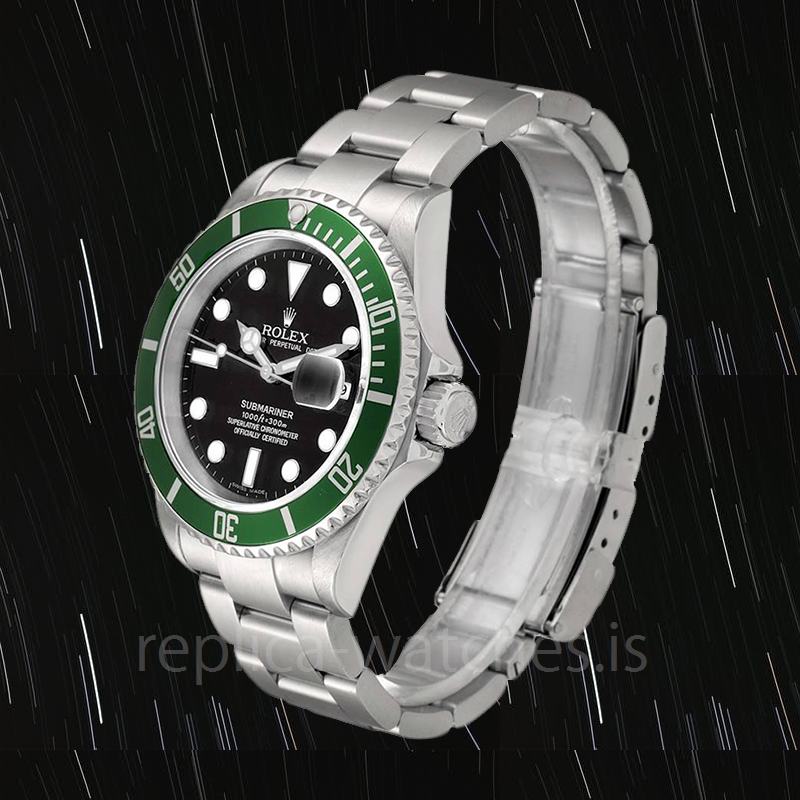 Sold at Auction: Rolex, Rolex Iconic and sporty Submariner 16610 LV of the  50th anniversary, with green rotating bezel, stainless steel with black  dial with luminescent hour markers